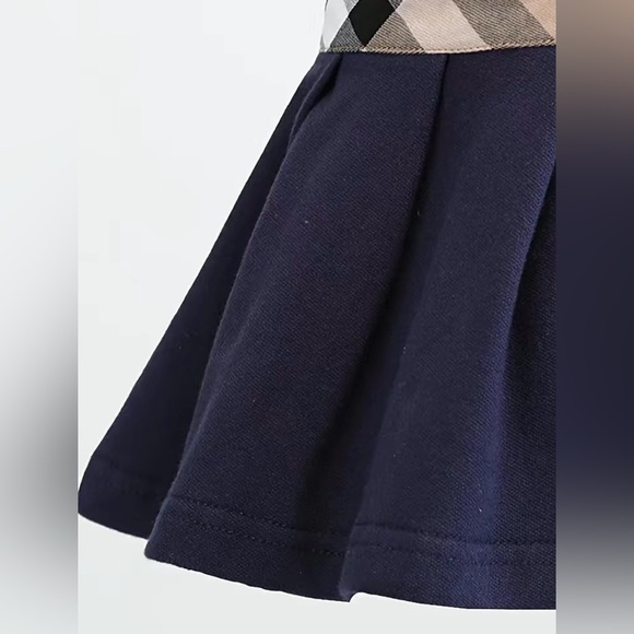 NWT Girl’s Preppy Peter Pan Collar Short Sleeve Designer Style Children’s Dress - Picture 8 of 9